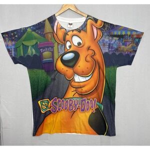Scooby-Doo Amusement Park Graphic Tee Mens Multicolor‎ Poly XXL Y2K Logo Vision
